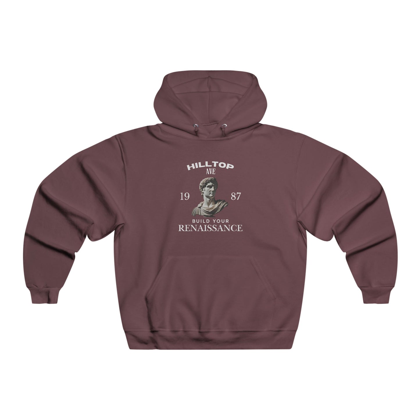 Men's Motivational Hooded Sweatshirt - "Build Your Renaissance" & "Genius Doesn't Work 9 to 5"