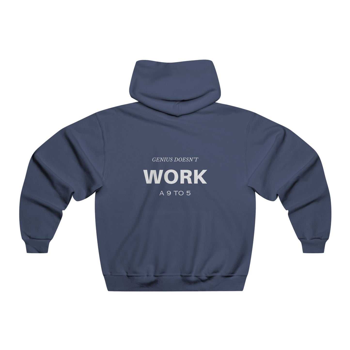Men's Motivational Hooded Sweatshirt - "Build Your Renaissance" & "Genius Doesn't Work 9 to 5"