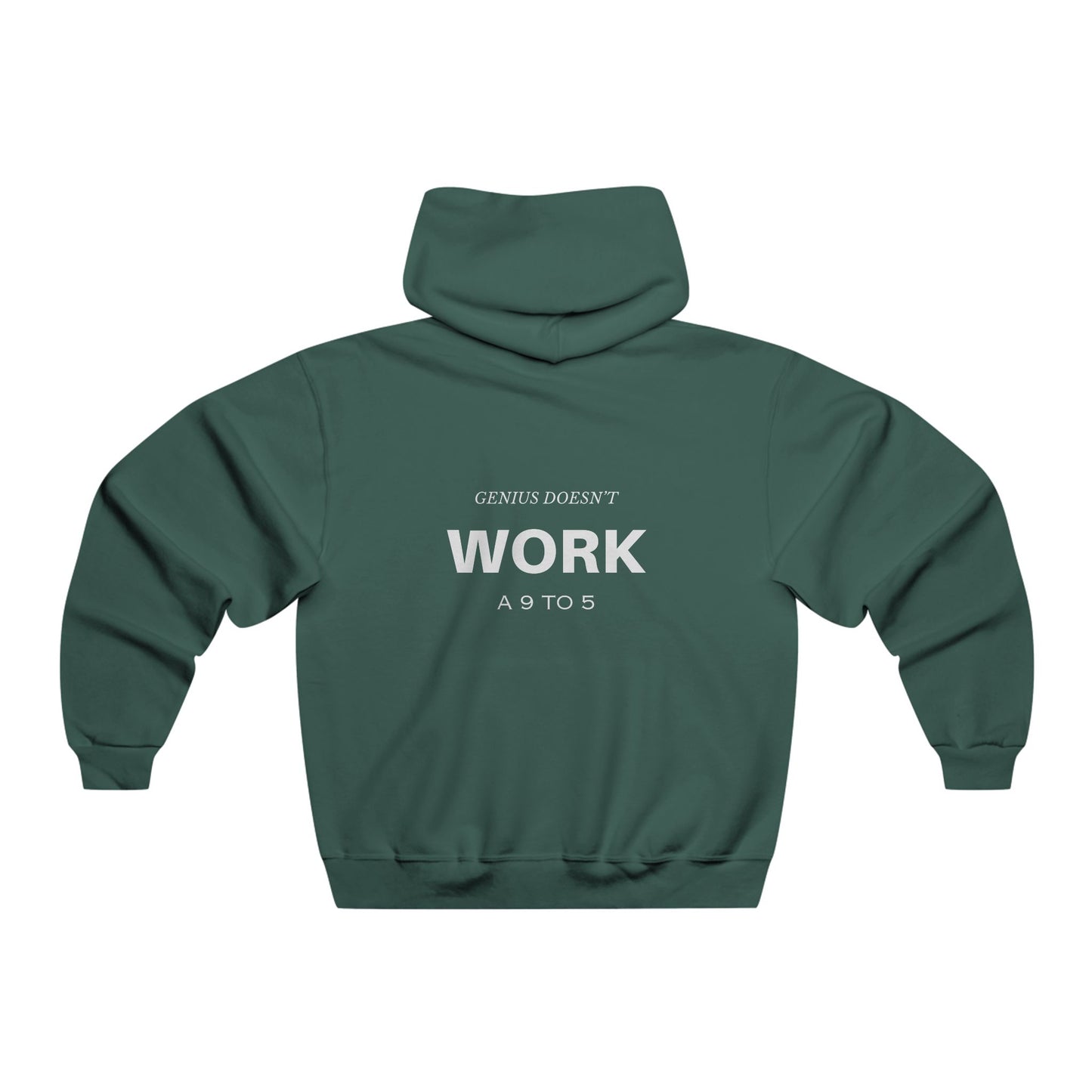 Men's Motivational Hooded Sweatshirt - "Build Your Renaissance" & "Genius Doesn't Work 9 to 5"