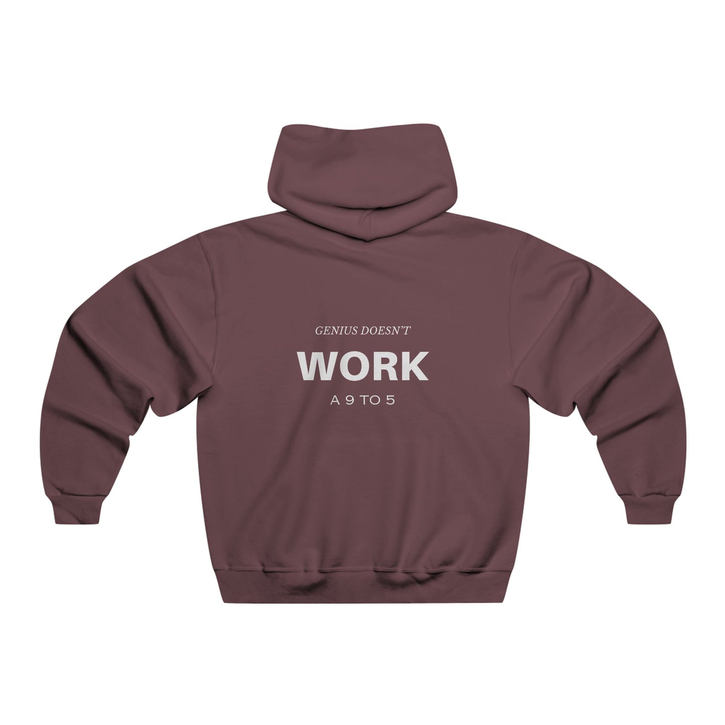 Men's Motivational Hooded Sweatshirt - "Build Your Renaissance" & "Genius Doesn't Work 9 to 5"